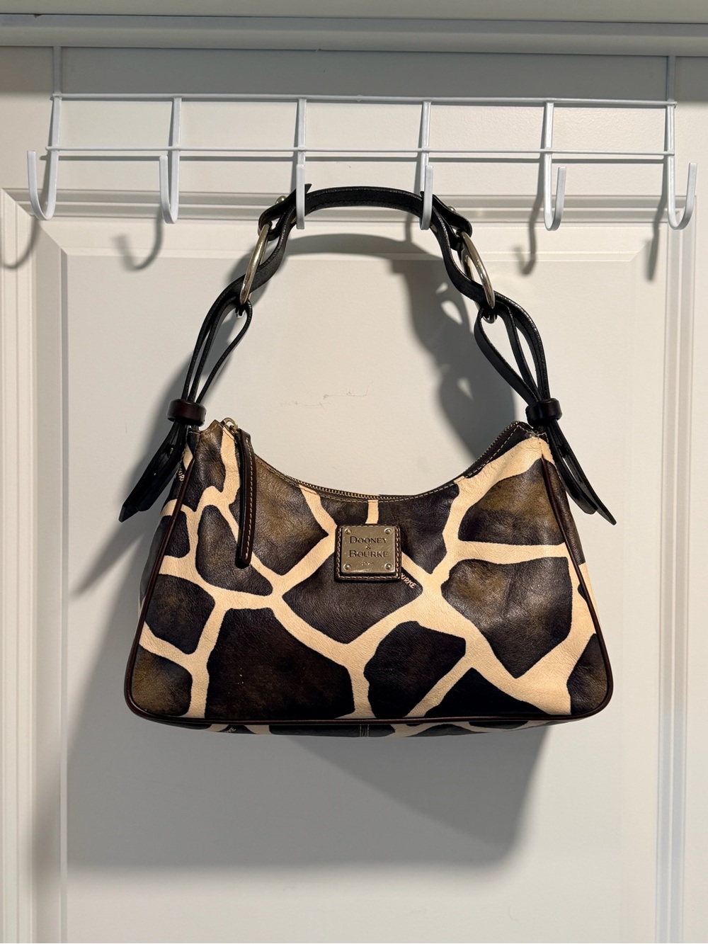 Vintage Dooney & Bourke Giraffe Print Mini Hobo Bag Y2K Serengeti Shoulder Bag